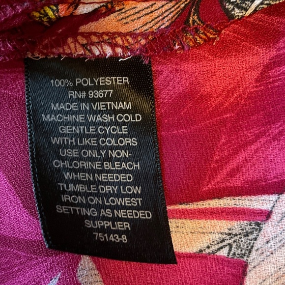 Worthington Burgundy Floral Blouse - Picture 7 of 7